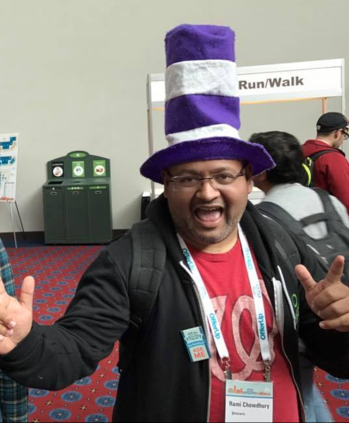 Me in a purple hat at PyCon US